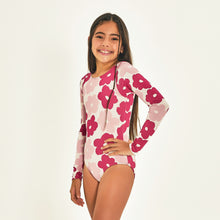 Laad de afbeelding in de Gallery-viewer, Image 02: Uv Line Girl&#39;s One-Piece Swimsuit Flores Upf50+

