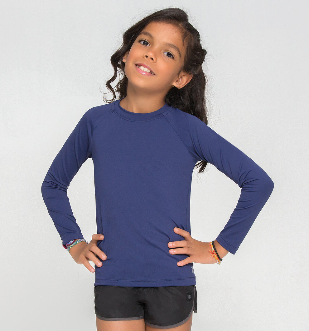 Model Front: Uv Line Rash Guard Uvpro Br Ml Inf Marinho