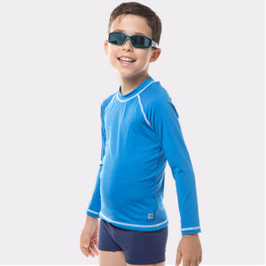 Kids FPU50+ Uv Colors T-Shirt Lange Mouwen Malibu Blauw Uv