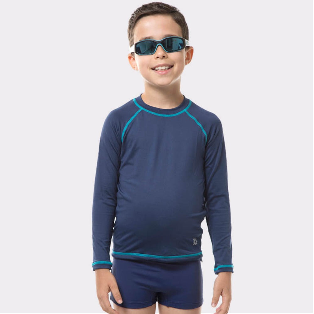 Kids FPU50+ Uv Colors T-Shirt Lange Mouwen Marineblauw Uv