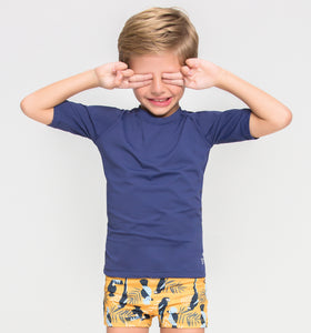 Kids FPU50+ Uvpro T-Shirt Korte Mouw Marineblauw Uv